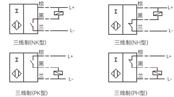 BOD 黄铜镀镍防爆光电开关(100~4000mm) BOD三线制输出接线原理图